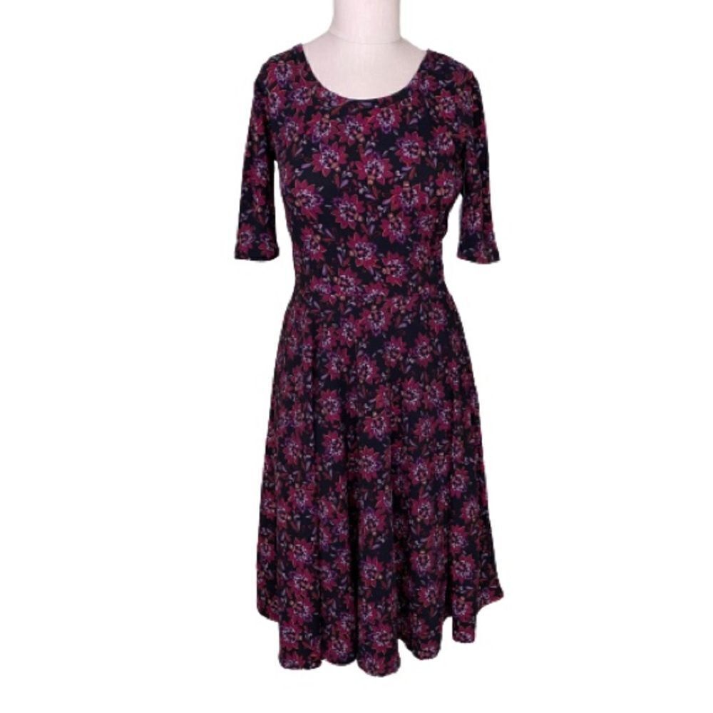 Lularoe Nicole Fit & Flare Floral Dress - Size Small